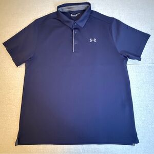 Under Armour Polo Shirt Mens XL Blue Golf Short Sleeve